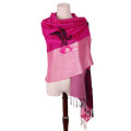 170 * 68cm Bufanda de invierno de algodón Pashmina rosa brillante para Lady